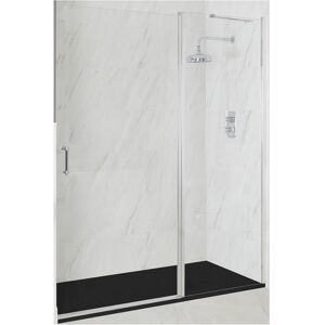 Milano Langley Chrome Wet Room Walk In Hinged Door Frameless Shower Enclosure with Graphite Slate Effect Tray and Fast Flow Waste - 1200mm x 800mm Milano Langley Chrome Wet Room Walk In Hinged Door Frameless Shower Enclosure with Graphite Slate Effect Tray and Fast Flow Waste - 1200mm x 800mm