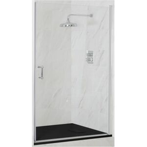 Milano Langley Chrome Wet Room Walk In Hinged Door Frameless Shower Enclosure with Graphite Slate Effect Tray and Fast Flow Waste - 800mm x 1000mm Milano Langley Chrome Wet Room Walk In Hinged Door Frameless Shower Enclosure with Graphite Slate Effect Tray and Fast Flow Waste - 800mm x 1000mm