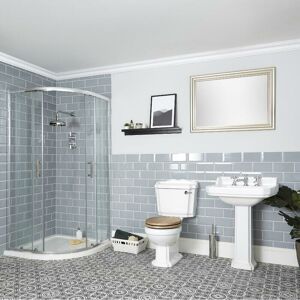 Milano Legend White Reversible Quadrant Shower Enclosure Ceramic Close Coupled Toilet WC and Full Pedestal Bathroom Basin Sink - 3 Tap Hole Basin Milano Legend White Reversible Quadrant Shower Enclosure Ceramic Close Coupled Toilet WC and Full Pedestal Bathroom Basin Sink - 3 Tap Hole Basin