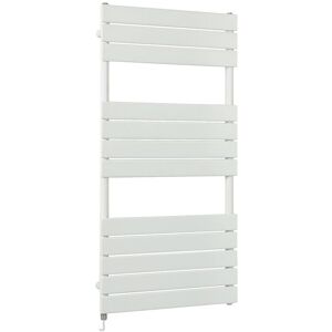Milano - Lustro Electric - Modern White Flat Panel Heated Towel Rail Radiator with Simple Heating Element - 1200mm x 600mm Milano - Lustro Electric - Modern White Flat Panel Heated Towel Rail Radiator with Simple Heating Element - 1200mm x 600mm