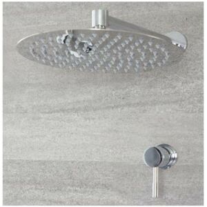 Mirage - Modern 1 Outlet Manual Mixer Shower Valve with 300mm Wall Mounted Round Rainfall Shower Head - Chrome - Milano Mirage - Modern 1 Outlet Manual Mixer Shower Valve with 300mm Wall Mounted Round Rainfall Shower Head - Chrome - Milano