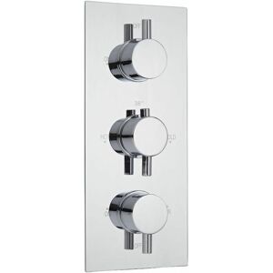 Milano - Mirage – Modern 2 Outlet Triple Thermostatic Concealed Mixer Shower Valve - Chrome Milano - Mirage – Modern 2 Outlet Triple Thermostatic Concealed Mixer Shower Valve - Chrome