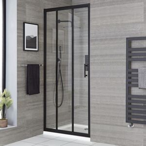 Milano - Nero - 900mm Black Reversible Wet Room Shower Enclosure Triple Sliding Door - Door Only Milano - Nero - 900mm Black Reversible Wet Room Shower Enclosure Triple Sliding Door - Door Only