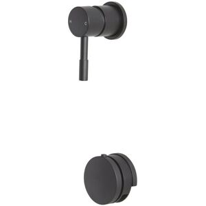 Milano - Nero - Modern 1 Outlet Manual Mixer Shower Valve with Overflow Bath Filler Tap and Pop Up Click Clack Waste - Black Milano - Nero - Modern 1 Outlet Manual Mixer Shower Valve with Overflow Bath Filler Tap and Pop Up Click Clack Waste - Black