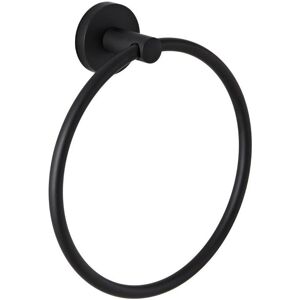 Milano - Nero - Modern Round Wall Mounted Bathroom Towel Ring Holder - Black Milano - Nero - Modern Round Wall Mounted Bathroom Towel Ring Holder - Black
