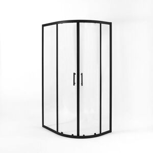 Nero - Black Right Hand Quadrant Shower Enclosure with White Tray and Fast Flow Waste - 900mm x 760mm - Milano Nero - Black Right Hand Quadrant Shower Enclosure with White Tray and Fast Flow Waste - 900mm x 760mm - Milano