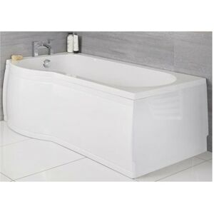 Milano Newby - White Modern Left Hand Curved P Shape Bathroom Shower Bath - 1675mm x 850mm Milano Newby - White Modern Left Hand Curved P Shape Bathroom Shower Bath - 1675mm x 850mm