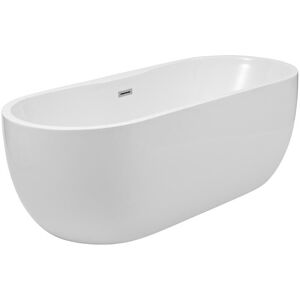 Milano - Overton – White Modern Bathroom Freestanding Double Ended Oval Bath - 1800mm x 750mm Milano - Overton – White Modern Bathroom Freestanding Double Ended Oval Bath - 1800mm x 750mm