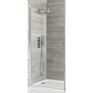 Milano Portland Chrome Walk In Wet Room Hinged Door Shower Enclosure and White Tray with Fast Flow Waste - 1400mm x 700mm Milano Portland Chrome Walk In Wet Room Hinged Door Shower Enclosure and White Tray with Fast Flow Waste - 1400mm x 700mm