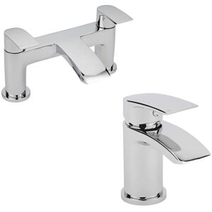 No Brand - Milano Razor - Modern Bathroom Mono Basin Mixer Tap and Bath Filler Tap Set – Chrome No Brand - Milano Razor - Modern Bathroom Mono Basin Mixer Tap and Bath Filler Tap Set – Chrome