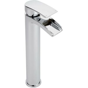 Milano - Razor - Modern Bathroom High Rise Waterfall Mono Basin Mixer Tap with Lever Handle - Chrome Milano - Razor - Modern Bathroom High Rise Waterfall Mono Basin Mixer Tap with Lever Handle - Chrome