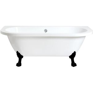 Milano - Richmond - White 1685mm x 780mm Traditional Bathroom Double Ended Freestanding Roll Top Bath with Feet - Large Black Claw Feet Milano - Richmond - White 1685mm x 780mm Traditional Bathroom Double Ended Freestanding Roll Top Bath with Feet - Large Black Claw Feet