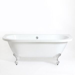 Milano - Richmond - White 1730mm x 780mm Traditional Bathroom Freestanding Roll Top Bath with Feet - White Ball & Claw Feet Milano - Richmond - White 1730mm x 780mm Traditional Bathroom Freestanding Roll Top Bath with Feet - White Ball & Claw Feet