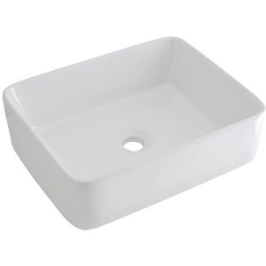 Milano - Rivington - Modern 480mm x 370mm White Ceramic Rectangular Countertop Bathroom Basin Sink - Basin Only Milano - Rivington - Modern 480mm x 370mm White Ceramic Rectangular Countertop Bathroom Basin Sink - Basin Only
