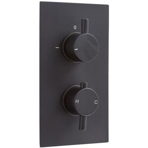 NO BRAND Milano Nero 2 Outlet Twin Diverter Thermostatic Concealed Mixer Shower Valve - Black NO BRAND Milano Nero 2 Outlet Twin Diverter Thermostatic Concealed Mixer Shower Valve - Black