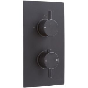 No Brand - Milano Nero – Modern 1 Outlet Twin Thermostatic Concealed Mixer Shower Valve - Black No Brand - Milano Nero – Modern 1 Outlet Twin Thermostatic Concealed Mixer Shower Valve - Black