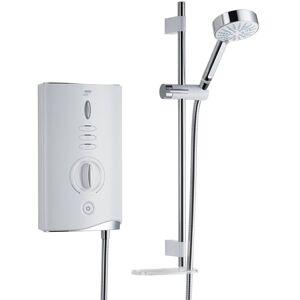 Mira - Sport max AirBoost Electric Shower 9.0kW White Chrome + Riser Rail + Head Mira - Sport max AirBoost Electric Shower 9.0kW White Chrome + Riser Rail + Head