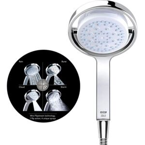 Mira - Vier Digital Showerhead 360m 135mm Chrome 4 Mode Flipstream Shower Head Mira - Vier Digital Showerhead 360m 135mm Chrome 4 Mode Flipstream Shower Head