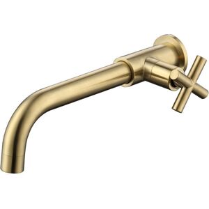 SJQKA Brass Cold Water Basin Mixer Tap, Wall Mounted Cold Water Sink Faucet, 1/2 Inch Bathtub Wall Mount, Brushed Gold SJQKA Brass Cold Water Basin Mixer Tap, Wall Mounted Cold Water Sink Faucet, 1/2 Inch Bathtub Wall Mount, Brushed Gold
