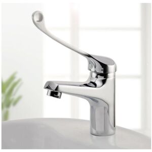 SERBIA Mitigeur Lavabo avec Poignée Médicale, Robinet de Salle de Bains PMR, Chromé, Argent SERBIA Mitigeur Lavabo avec Poignée Médicale, Robinet de Salle de Bains PMR, Chromé, Argent
