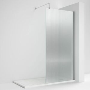 Diamond Nuie Fluted Wet Room Screen 1850mm High x 1000mm Wide with Support Bar 8mm Glass - Polished Chrome Diamond Nuie Fluted Wet Room Screen 1850mm High x 1000mm Wide with Support Bar 8mm Glass - Polished Chrome