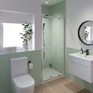 Luxura - Modern 900mm Pivot Shower Door Enclosure 6mm Safety Glass Screen Panel Framed - Clear Luxura - Modern 900mm Pivot Shower Door Enclosure 6mm Safety Glass Screen Panel Framed - Clear