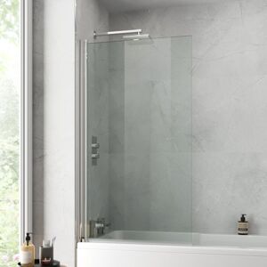 Luxura - Modern Bathroom Over Bath Shower Screen Square Chrome 800mm Reversible 6mm Glass Luxura - Modern Bathroom Over Bath Shower Screen Square Chrome 800mm Reversible 6mm Glass