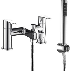 Balterley - Modern Bathroom Round Deck Mounted Bath Shower Mixer Tap with Kit - Chrome Balterley - Modern Bathroom Round Deck Mounted Bath Shower Mixer Tap with Kit - Chrome