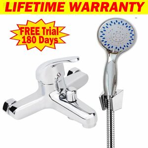 Briefness - Modern Bathroom Shower Mixer Taps with Shower Head Chrome Single Lever Deck Mount Monobloc Bathroom Tub Filler Taps Solid Brass Free uk Briefness - Modern Bathroom Shower Mixer Taps with Shower Head Chrome Single Lever Deck Mount Monobloc Bathroom Tub Filler Taps Solid Brass Free uk