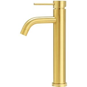 SHUNLI Modern Bathroom Sink Faucet, Basin Mixer Tap, Single Handle Single Hole Tall Lavatory Faucet (Gold) SHUNLI Modern Bathroom Sink Faucet, Basin Mixer Tap, Single Handle Single Hole Tall Lavatory Faucet (Gold)