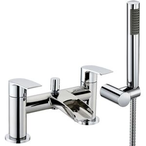 Balterley - Modern Bathroom Waterfall Spout Deck Mounted Bath Shower Mixer Tap and Kit - Chrome Balterley - Modern Bathroom Waterfall Spout Deck Mounted Bath Shower Mixer Tap and Kit - Chrome
