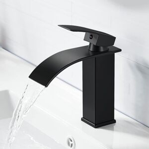 TINOR Modern Elegant Design Sink Faucet, Brass Bathroom Sink Mixer Tap, Black Waterfall Faucet g 3/8 TINOR Modern Elegant Design Sink Faucet, Brass Bathroom Sink Mixer Tap, Black Waterfall Faucet g 3/8