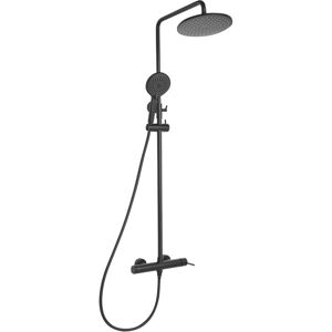 Beliani - Modern Mixer Shower Set Brass 3 Spray Modes with Rain Function Wall Hanging Black Puyehue Beliani - Modern Mixer Shower Set Brass 3 Spray Modes with Rain Function Wall Hanging Black Puyehue