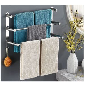 Gotrays - Multilayer 304 Stainless Steel Wall Mounted Towel Rack 3 Bars Towel Holder for Bathroom Kitchen (50cm with Hook) Gotrays - Multilayer 304 Stainless Steel Wall Mounted Towel Rack 3 Bars Towel Holder for Bathroom Kitchen (50cm with Hook)