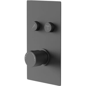 Colore - Round Matt Black Concealed Push Button Shower Valve - 2 Outlet Colore - Round Matt Black Concealed Push Button Shower Valve - 2 Outlet