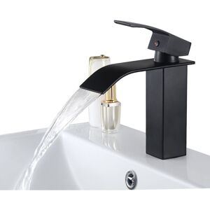 Neige - Black Basin Faucet Waterfall Basin Mixer Taps Counter Top Basin Brass Hand Basin Bathroom Mixer Tap Neige - Black Basin Faucet Waterfall Basin Mixer Taps Counter Top Basin Brass Hand Basin Bathroom Mixer Tap