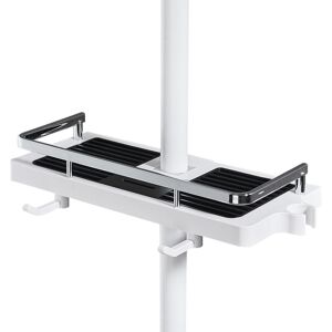 BEIJIYI No Drilling Shower Shelf, Shower Caddy for Rod with Shower Head Holder, Bathroom Storage Shelf for Shampoo and Soap and 2 Hooks for 21-25mm Shower BEIJIYI No Drilling Shower Shelf, Shower Caddy for Rod with Shower Head Holder, Bathroom Storage Shelf for Shampoo and Soap and 2 Hooks for 21-25mm Shower