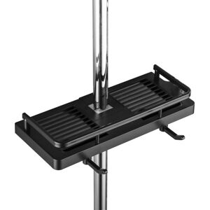 BEIJIYI No Drilling Shower Shelf, Shower Head Holder, Bathroom Storage Shelf for Shampoo and Soap and 2 Hooks for 21-25mm Shower Rod (Black) BEIJIYI No Drilling Shower Shelf, Shower Head Holder, Bathroom Storage Shelf for Shampoo and Soap and 2 Hooks for 21-25mm Shower Rod (Black)