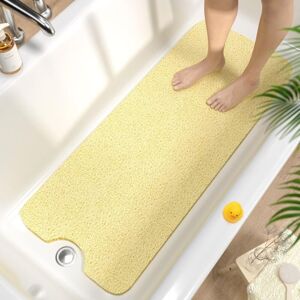 WOIYIC Non-Slip Bath Mat, 100 x 40 cm, Extra Long Non-Slip Shower Mat, Soft PVC Non-Slip Bath Mat, Quick Dry, No Suction, Beige WOIYIC Non-Slip Bath Mat, 100 x 40 cm, Extra Long Non-Slip Shower Mat, Soft PVC Non-Slip Bath Mat, Quick Dry, No Suction, Beige