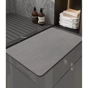 LINGHHANG Non-slip Bath Mat 40x60cm, Absorbent Diatomite Bathroom Mat, Quick-Drying Shower Mat, Microfiber Absorbent Dish Mat, Grey LINGHHANG Non-slip Bath Mat 40x60cm, Absorbent Diatomite Bathroom Mat, Quick-Drying Shower Mat, Microfiber Absorbent Dish Mat, Grey