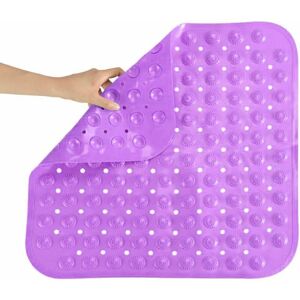 Rose - Non-Slip Bath Mat, Mildew Proof pvc Square Bath Mat Foot Massage Mat 48 x 48cm (Purple) Rose - Non-Slip Bath Mat, Mildew Proof pvc Square Bath Mat Foot Massage Mat 48 x 48cm (Purple)