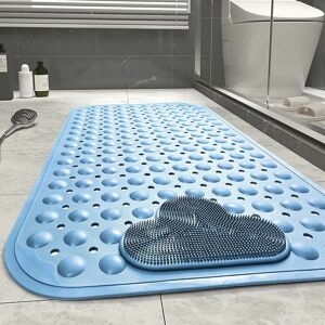 DEWDAT Non-Slip Shower Mat 70 x 40cm Massage Bath Mat, Bath Mat with Drainage Holes and Suction Cups - Blue DEWDAT Non-Slip Shower Mat 70 x 40cm Massage Bath Mat, Bath Mat with Drainage Holes and Suction Cups - Blue