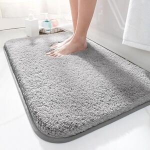 Linghhang - Non-slip, Soft, Water Absorbent, Microfiber, Bathroom Mat, Machine Washable, for Bathtub, Shower and Bathroom, Dark Gray Linghhang - Non-slip, Soft, Water Absorbent, Microfiber, Bathroom Mat, Machine Washable, for Bathtub, Shower and Bathroom, Dark Gray