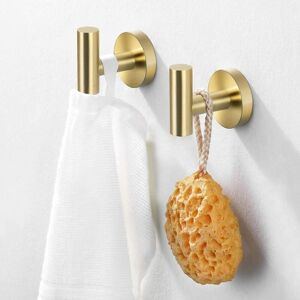 Norcks - Coat Hook Towel And Robe Hook For Bathroom And Kitchen Sus304 Stainless Steel Wall Mount Brushed Finish 2 Pack Golden Norcks - Coat Hook Towel And Robe Hook For Bathroom And Kitchen Sus304 Stainless Steel Wall Mount Brushed Finish 2 Pack Golden