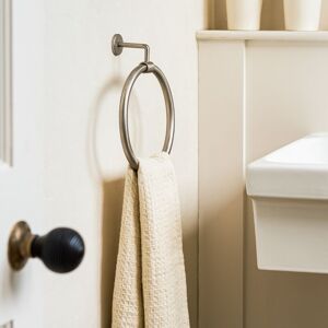Garden Trading - Novello Brushed Nickel Bathroom Towel Ring Holder Wall Mounted Metal Silver Garden Trading - Novello Brushed Nickel Bathroom Towel Ring Holder Wall Mounted Metal Silver