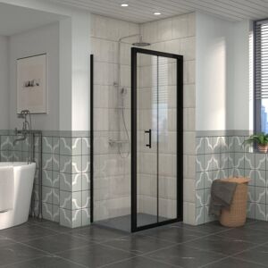 NRG Bathroom Bi- Fold Shower Door Black Framed + Side Panel, 700 x 1000mm Shower Enclosures with Anthracite SMC Rectangle Shower Tray NRG Bathroom Bi- Fold Shower Door Black Framed + Side Panel, 700 x 1000mm Shower Enclosures with Anthracite SMC Rectangle Shower Tray