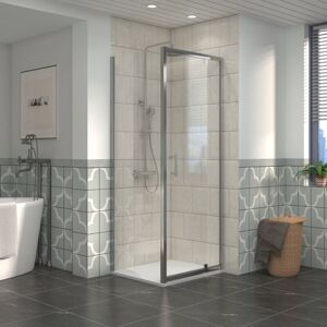 NRG Bathroom Pivot Shower Enclosure Chrome Framed + Side Panel, 700 x 1000mm Reversible Screen with White SMC Rectangle Shower Tray NRG Bathroom Pivot Shower Enclosure Chrome Framed + Side Panel, 700 x 1000mm Reversible Screen with White SMC Rectangle Shower Tray