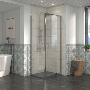 NRG Bathroom Pivot Shower Enclosure Chrome Framed + Side Panel, 700 x 900mm Reversible Screen with Anthracite SMC Rectangle Shower Tray NRG Bathroom Pivot Shower Enclosure Chrome Framed + Side Panel, 700 x 900mm Reversible Screen with Anthracite SMC Rectangle Shower Tray