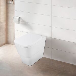 Modern Bathroom Back to Wall Toilet Short Projection Pan Soft Closing uf Seat White - NRG Modern Bathroom Back to Wall Toilet Short Projection Pan Soft Closing uf Seat White - NRG