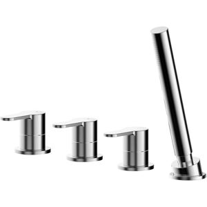 Nuie - Arvan 4-Hole Pillar Mounted Bath Shower Mixer Tap - Chrome Nuie - Arvan 4-Hole Pillar Mounted Bath Shower Mixer Tap - Chrome